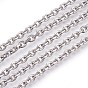 201 Stainless Steel Cable Chains, Diamond Cut Chains, Unwelded, Faceted, Oval