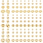 120Pcs 12 Style Brass Spacer Beads, Long-Lasting Plated, Disc & Flat Round