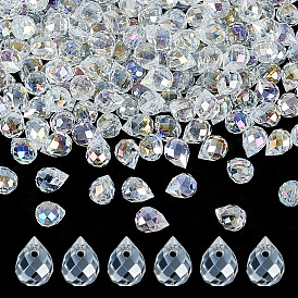 200 шт. Гальванические стеклянные бусины, с покрытием AB цвета, граненые, слеза