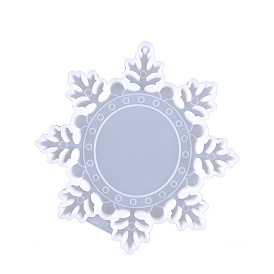 DIY Food Grade Silicone Christmas Theme Photo Frame Pendant Molds, Resin Casting Molds, for UV Resin, Epoxy Resin Craft Making, Snowfalke/Tree/Bell