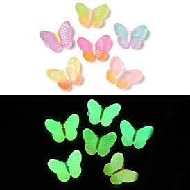 Luminous Translucent Resin Decoden Cabochons, Glow in the Dark Butterfly