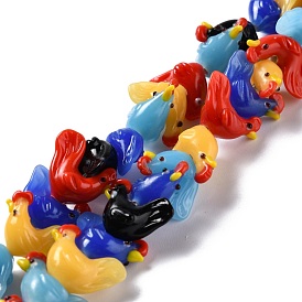 Handmade Lampwork Beads, Bumpy, Rooster