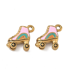 304 нержавеющей стальной эмали подвески, брелоки для роликовых коньков, ионное покрытие (ip), реальный 18 k позолоченный