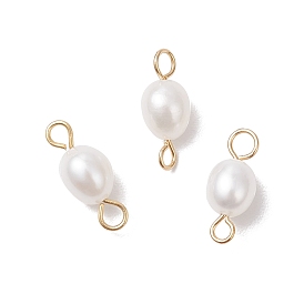 Подвески с разъемом для риса из натурального культивированного пресноводного жемчуга, с 304 двойными петлями из нержавеющей стали, кремово-белые