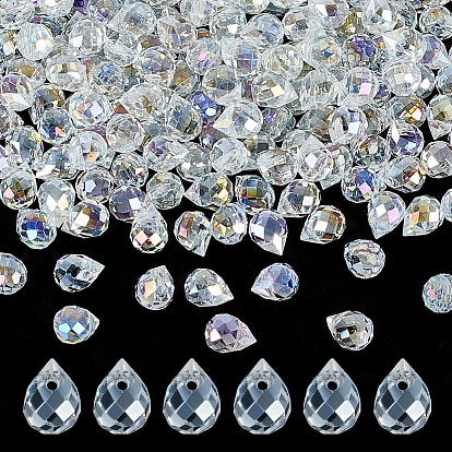 200 шт. Гальванические стеклянные бусины, с покрытием AB цвета, граненые, слеза