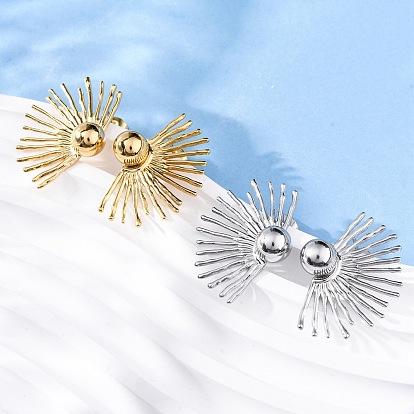 304 из нержавеющей стали серьги, солнце, ионное покрытие (ip)