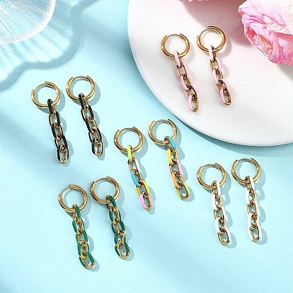 Серьги из 304 нержавеющей стали, подвеска-цепочка с кабелем, золотые