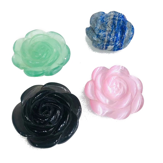 Резные фигурки роз из натуральных драгоценных камней, для украшения рабочего стола домашнего офиса