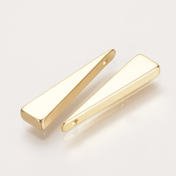 Brass Pendants, Nickel Free, Real 18K Gold Plated, Triangle