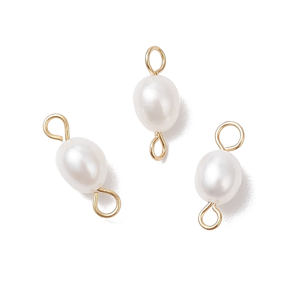 Подвески с разъемом для риса из натурального культивированного пресноводного жемчуга, с 304 двойными петлями из нержавеющей стали, кремово-белые