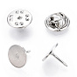 Ion Plating(IP) Iron Badge Lapel Pin Back Butterfly Clutches, with Iron Flat Round Tie Tacks Blank Pins, Lead Free & Nickel Free & Cadmium Free