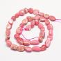 Natural Argentina Rhodochrosite Bead Strands, Tumbled Stone, Nuggets, 3~14x3~14mm, Hole: 1mm, about 15.35 inch