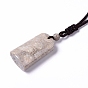 Dyed Natural Fossil Coral Arch Pendant Necklace with Nylon Cord for Women