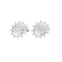 304 Stainless Steel Stud Earring Findings, Earring Setting for Enamel, with Ear Nuts and Loops, Helm
