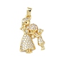 Латунные микро проложить кубического циркония подвески, без кадмия и без свинца, девушка