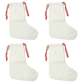 Подвески-чулки для рождественских носков, выполненные методом термотрансферной печати на льне., для украшения рождественской вечеринки