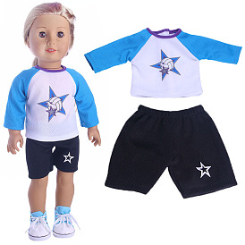 Тканевая кукла футбольная спортивная одежда, комплект одежды в стиле кэжуал, для 18 дюймовая кукла аксессуары для переодевания