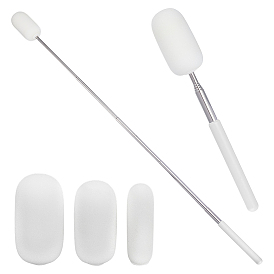 Телескопическая губчатая щетка, Щетка для мытья бутылок с водой с 201 АБС-пластиком и длинной ручкой из нержавеющей стали