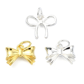 925 Sterling Silver Bowknot Charms, with Jump Rings & 925 Stamp