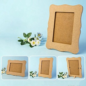 Unfinished Wood Photo Frame, for DIY Glass Mosaic Tiles Crafts