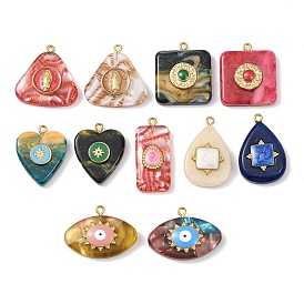 304 подвески из нержавеющей стали смолы, с эмалью, золотые