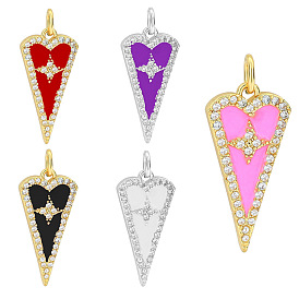 Triangular heart-shaped dripping oil full of zirconium necklace pendant women's fashion all-match temperament design necklace jewelry