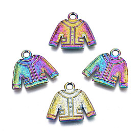 Rainbow Color Alloy Pendants, Cadmium Free & Nickel Free & Lead Free, Coat