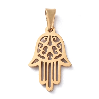 Pendentifs en acier inoxydable, hamsa main / main de fatima / main de miriam