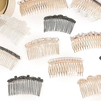 Сплавочная гребенка со стразами для волос , с бусиной из искусственного жемчуга, аксессуары для волос для женщин и девочек