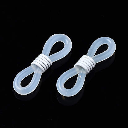 Silicone EyeGlass Holders, Eyeglasses Chain Connector, with Spray Painted Iron Findings