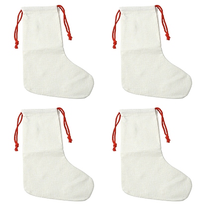 Подвески-чулки для рождественских носков, выполненные методом термотрансферной печати на льне., для украшения рождественской вечеринки