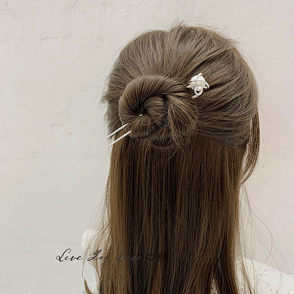 Metal Pearl U-shaped Hairpin for Simple and Modern Hairstyling - Lazy and Cool Hair Accessory for Women.