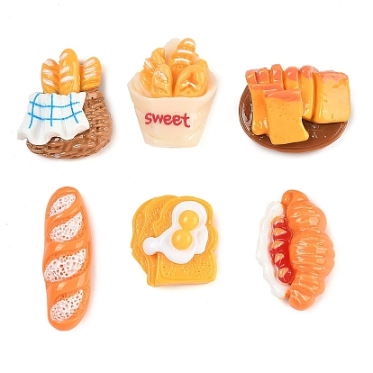 Непрозрачные кабошоны из смолы, имитация еды