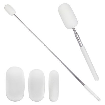 Телескопическая губчатая щетка, Щетка для мытья бутылок с водой с 201 АБС-пластиком и длинной ручкой из нержавеющей стали