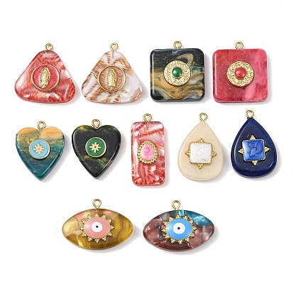 304 подвески из нержавеющей стали смолы, с эмалью, золотые