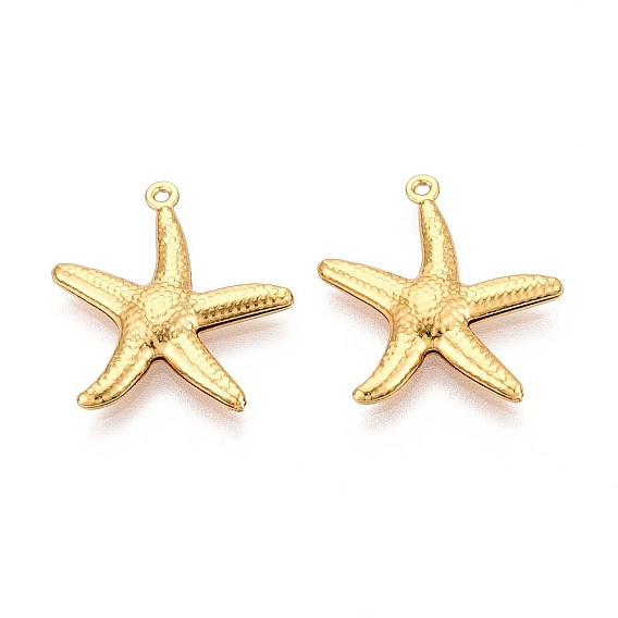 304 подвески из нержавеющей стали, прелести морская звезда, ионное покрытие (ip)