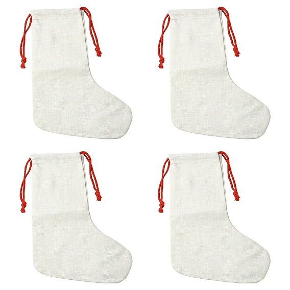 Подвески-чулки для рождественских носков, выполненные методом термотрансферной печати на льне., для украшения рождественской вечеринки