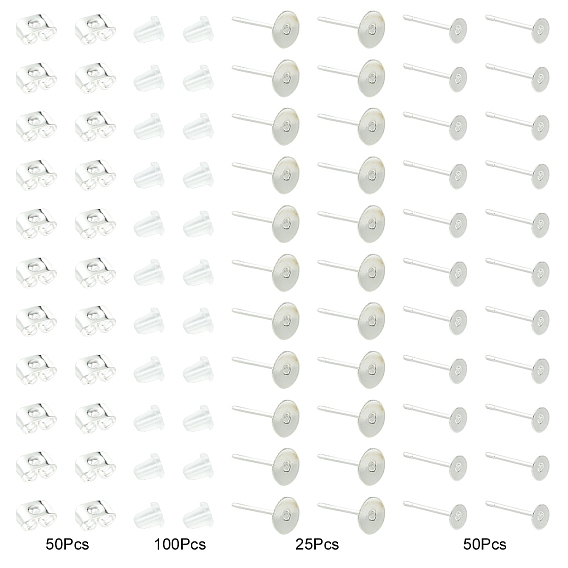 304 Выводы серьги из нержавеющей стали шпилька, плоско-круглые, с пластиковыми и 304 ушными гайками из нержавеющей стали