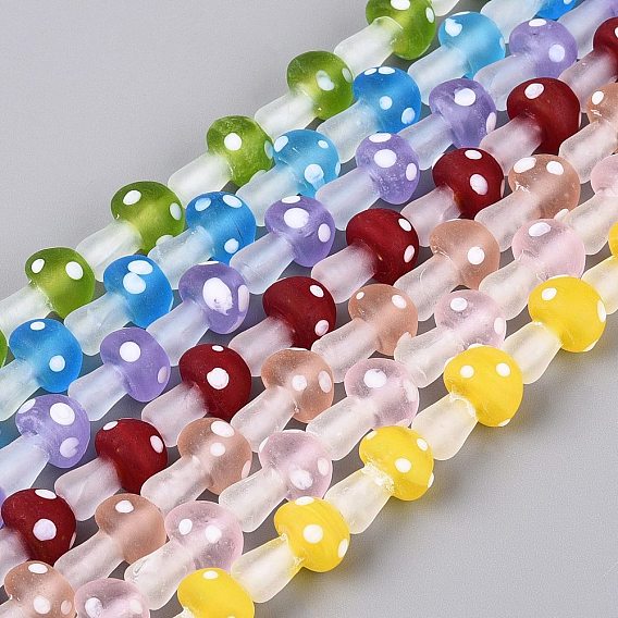 Hebras de cuentas de cristal de murano hechas a mano heladas, seta