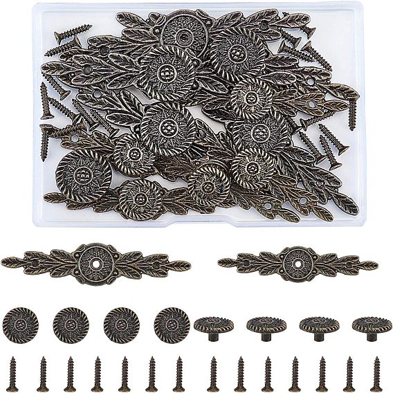 Zinc Alloy Box Handles, with Iron Screw, For Jewelry Box Decoration, Lead Free & Cadmium Free