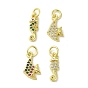 Подвески из настоящей 18k-позолоченной латуни с фианитами, без кадмия, без никеля и без свинца, с прыжковых колец