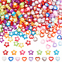 400Pcs 2 Style Transparent Heart and Star Acrylic Beads, Bead in Bead
