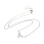 304 Stainless Steel Jewelry Sets, Brass Micro Pave Cubic Zirconia Pendant Necklaces and 304 Stainless Steel Stud Earrings, with Ear Nuts/Earring Back, Leafy Branch, Clear