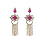 Vintage Palace Style Long Claw Chain Tassel Earrings - Retro, Fashionable, Party Accessories.