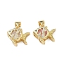 Латунные микро проложить кубического циркония подвески, рыбы прелести, реальный 16 k позолоченный
