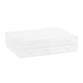 Conteneurs de perle plastique, 2 compartiments, rectangle