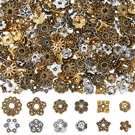 360шт 12 стили колпачки из сплава в тибетском стиле, цветок