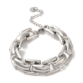 304 Stainless Steel Rectangle Link Chain Bracelet