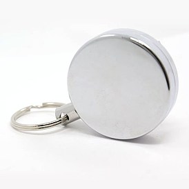 Alloy Retractable Badge Reel, Card Holders, with Iron Rings, 71x40.5x17mm