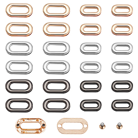 24 шт. 6 стиль цинковый сплав ввинчивающаяся люверсная фурнитура, для изготовления пакетов, овальные